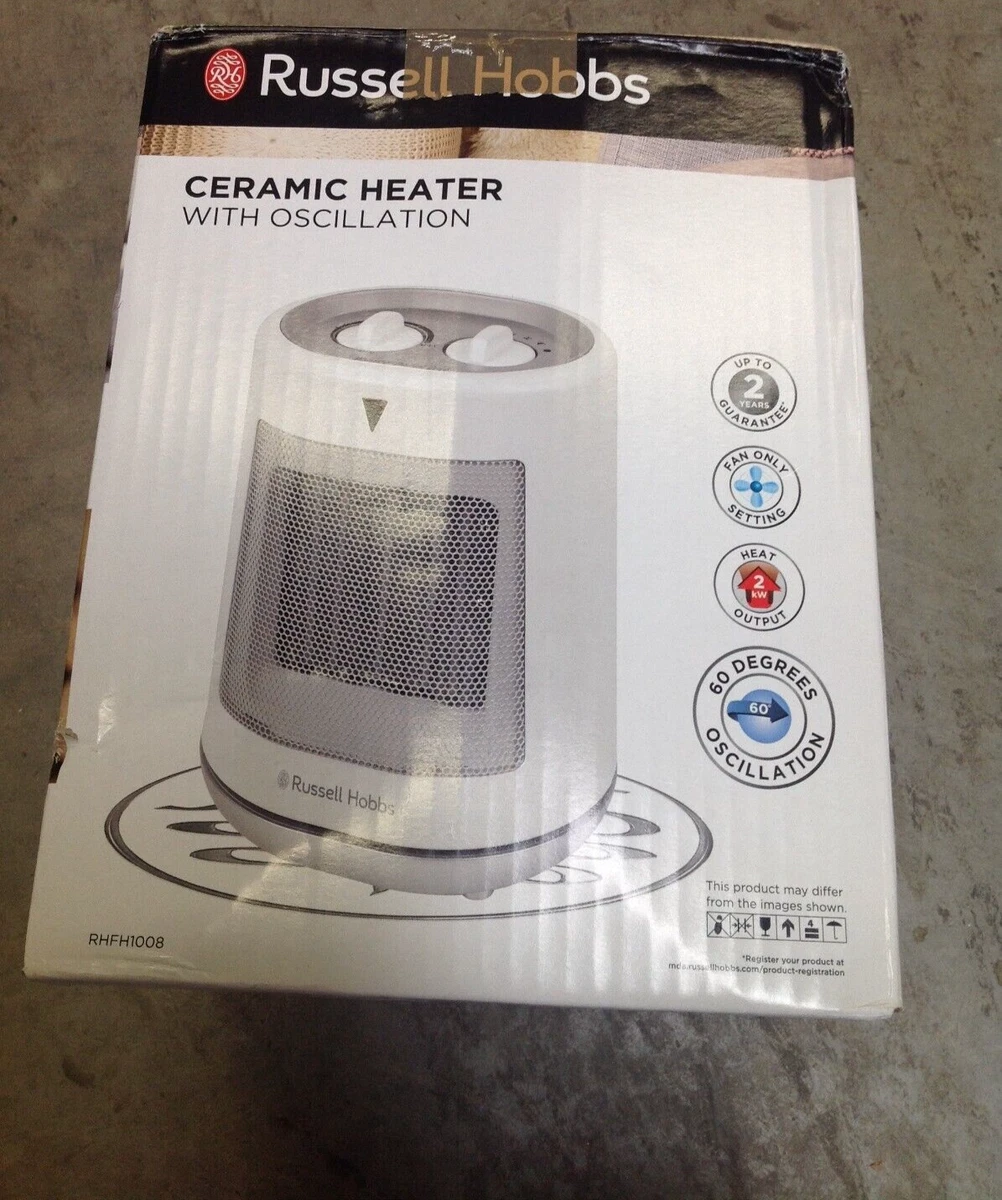 Russell Hobbs Electric Heater 2000W Oscillating Fan Ceramic RHFH1008, Grade  A+ 5056233802831 | eBay