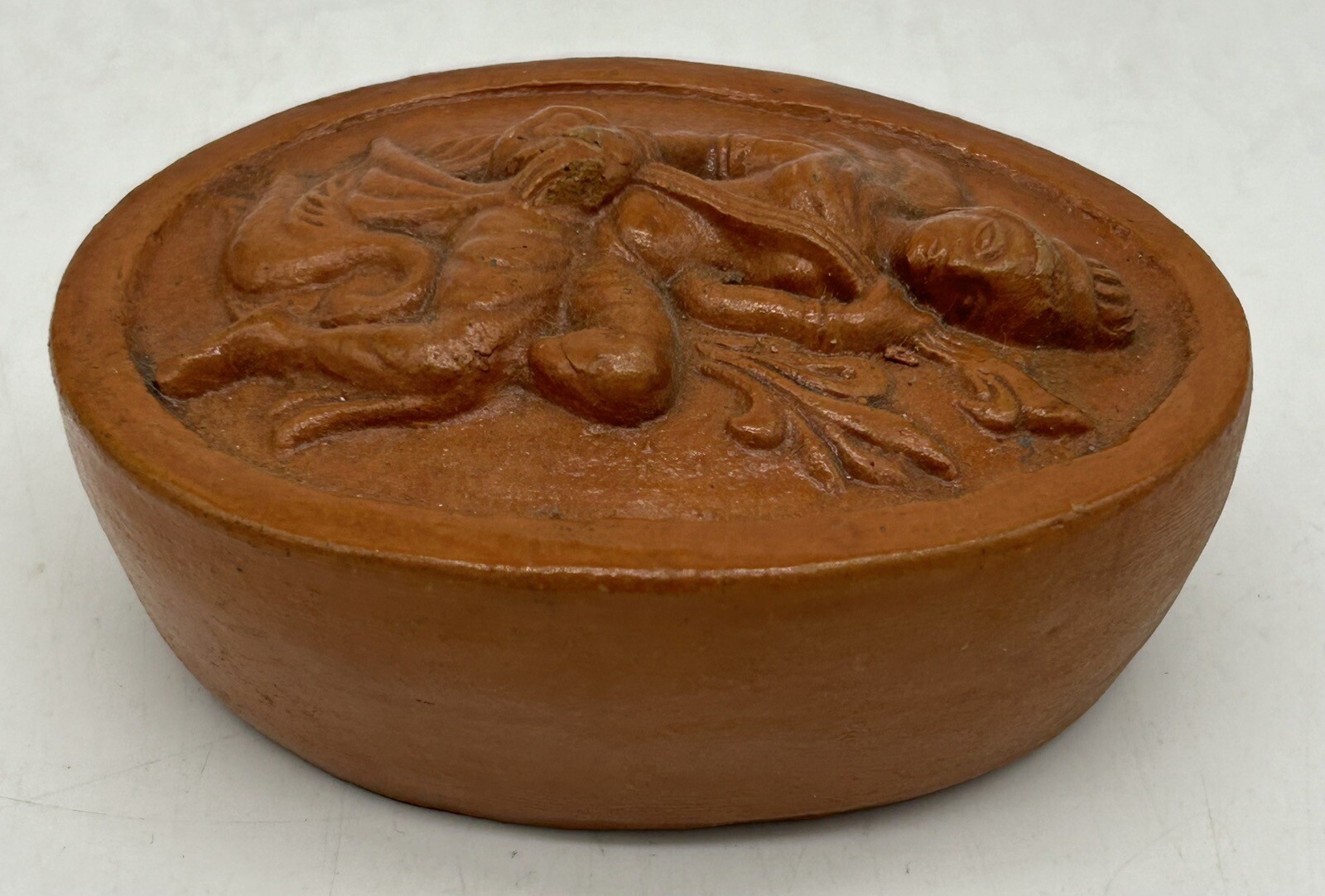 Vintage Goddess Saraswathi Oval Red Clay Sculpture eBay