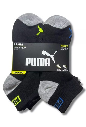 PUMA SOCKS MEN'S - QUARTER CREW - SIZE 10-13 - PACK 6 - Picture 28 of 56