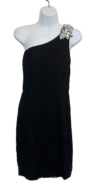 Y2K City Triangles Sheath Dress M Goth One Shoulder Beaded Fairy Cocktail Party
