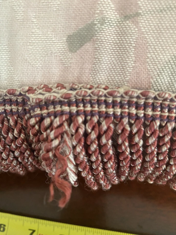 Croscill Chambord Cassis Fringe Throw Pillow Amethyst Purple Damask Floral 17” # - Image 4 of 4