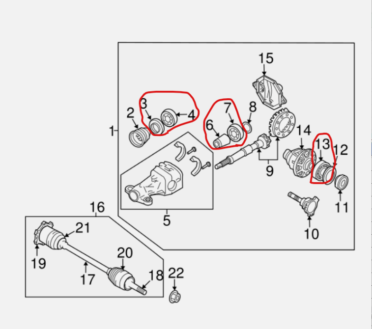 Nissan Xterra Differential Rebuild Kits