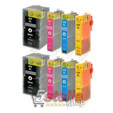 KIT 8 CARTUCCE 920XL PER HP OFFICEJET 6500A Plus 7000 7500A Wide Format