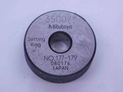 MITUTOYO .35007 MASTER PLAIN BORE RING GAGE .3438 +.0063 11/32 .3500 SET 177-179