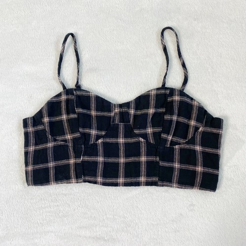 pink plaid crop top