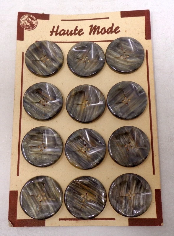 Lot De 7 Boutons Anciens Roses En Plastique – DIY, Couture, Vintage – Diamètre 28 Mm