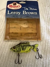 MANN’S LEROY BROWN VINTAGE FISHING LURE New-Open  Pkg. 1/4oz  Rare Chartreuse