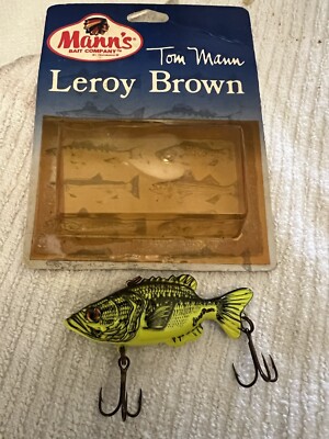 MANN S LEROY BROWN VINTAGE FISHING LURE New-Open  Pkg. 1/4oz  Rare Chartreuse
