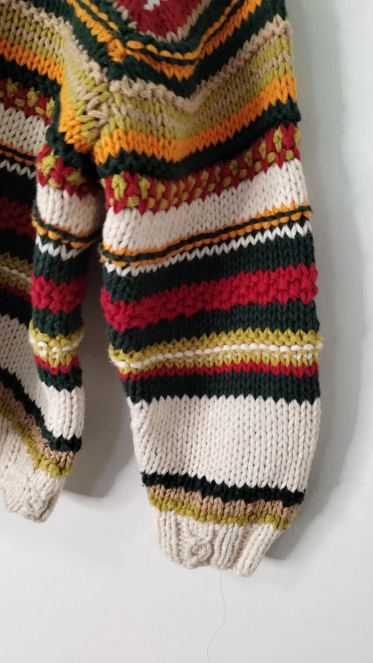 Savannah Baby 100% Cotton Striped Knit Cosby Style Sweater 24 Months Multicolor  - Image 2 of 4