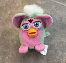 Furby Clip On Talking Key Chain 1999 Green Pink White Working Bright Colors