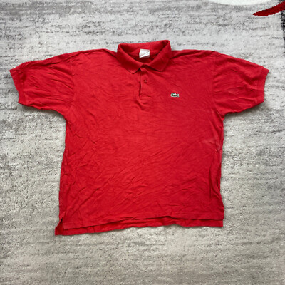 Lacoste Polo Shirt Extra Large Size 7 Red Green Crocodile Outdoors Tennis Mens
