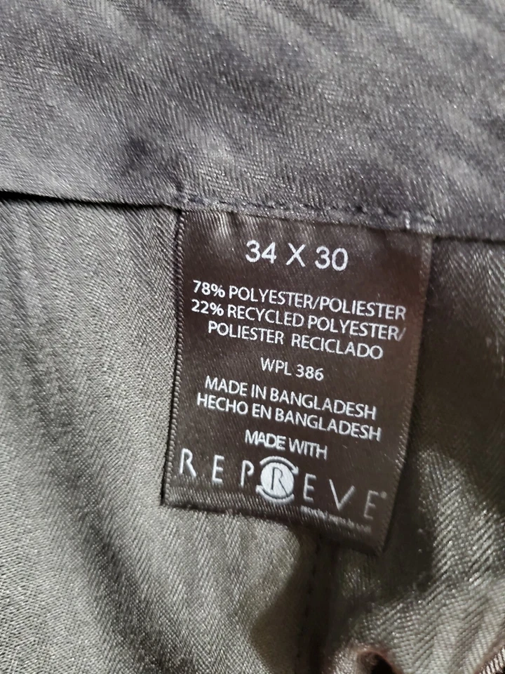 Haggar Mens Pants Size 34 x 30 Black - Image 3 of 4