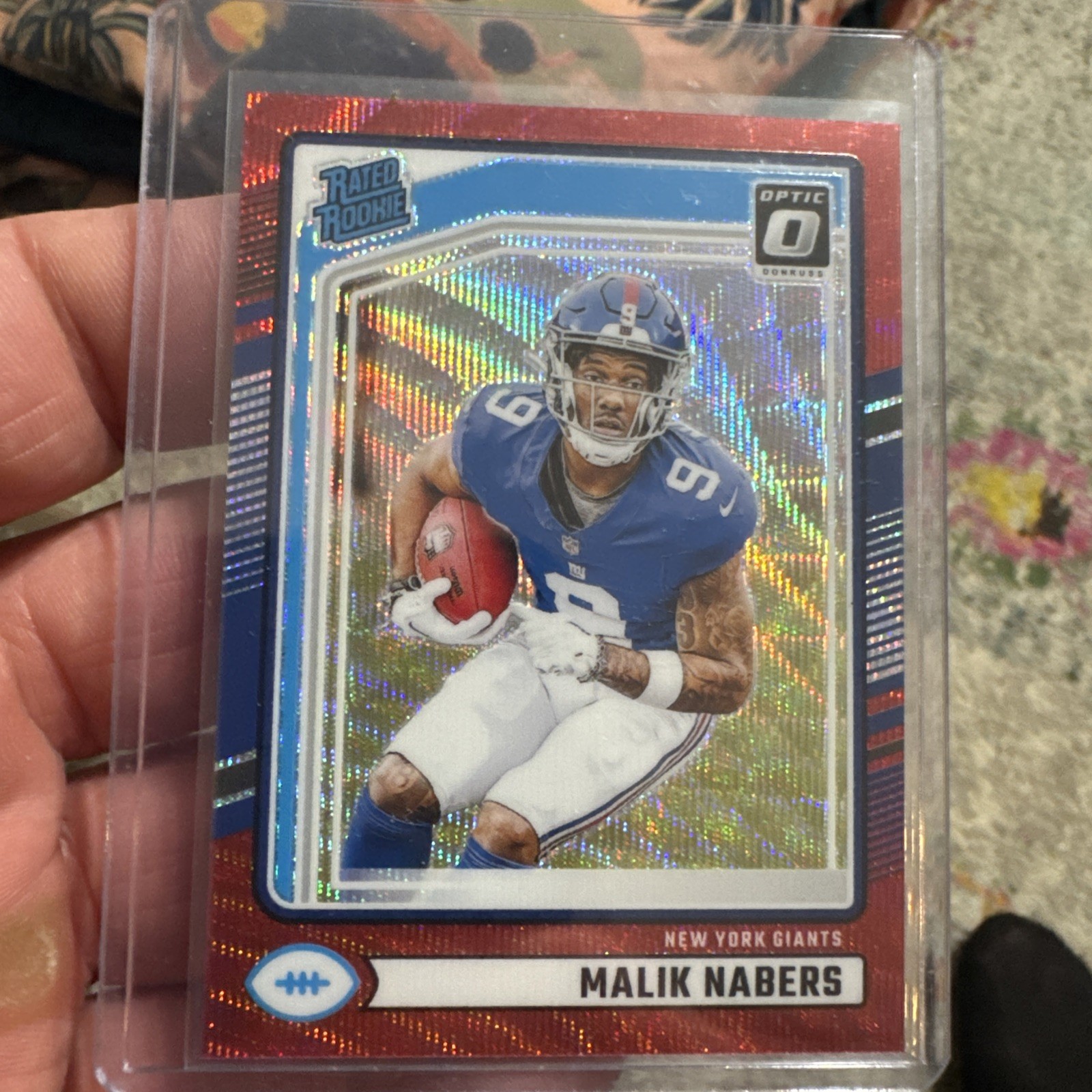 2024 Panini Donruss - Rated Rookie Malik Nabers #383 Optic Preview Red Wave Priz