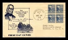 US COVER JAMES K POLK PRESIDENTIAL SERIES FDC SCOTT 816 BLOCK OF 4