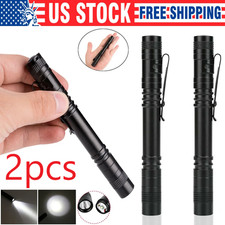 2Pcs Small LED Flashlight Torch Penlight For Dentist Camping Hiking Pocket Lamp