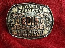 Bull Riding Rodeo Champion Trophy Buckle Pendleton Oregon 2015 Rare 992