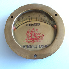 Vintage Brass Clinometer by Liverpool & Glasgow , 11cm width