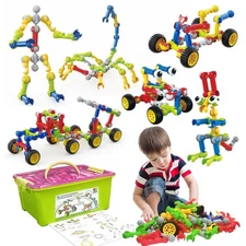 Stem Building Toys for 3 4 5 6 7 8 Year Old Boys Girls Kids,180 Pieces Buildi...