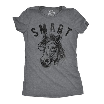 Womens Funny T Shirts Smart as Sarcastic Donkey Graphic Tee for Ladies
