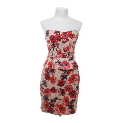Oasis, Kleid, Größe: 34, Rot/Beige/Blau, Baumwolle/Elasthan/Polyester #qDo