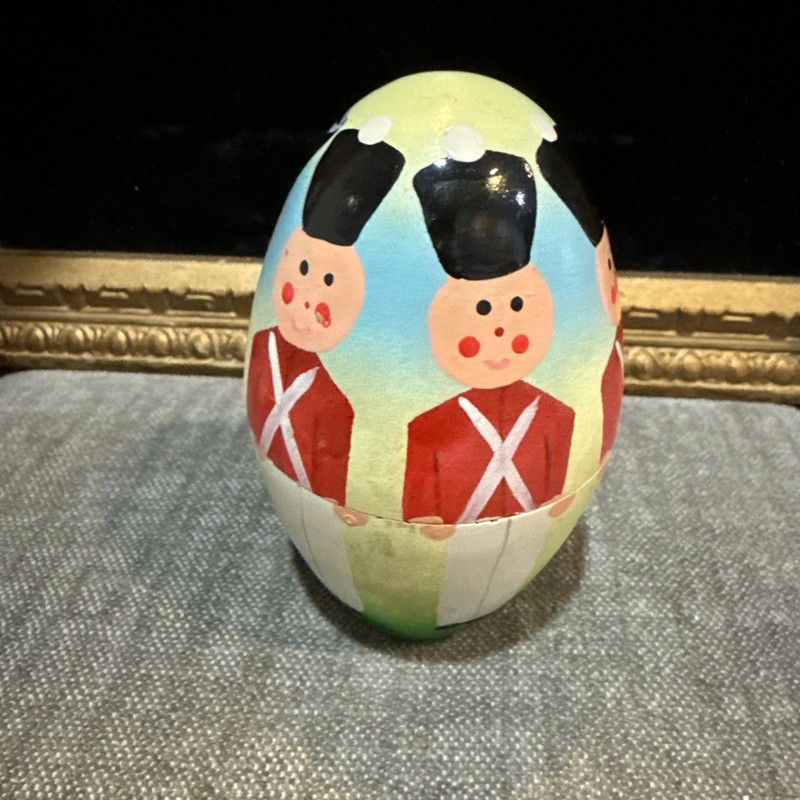 Vintage Wood Soldiers 9  Nesting Egg Poland Toys Nursery Decor Hand Painted