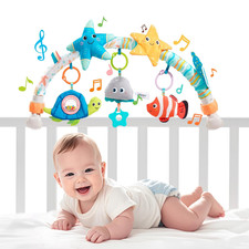 Musical Bassinet Stroller Crib Mobile Toy for Baby 0-6-12 Months, Infant Clip on