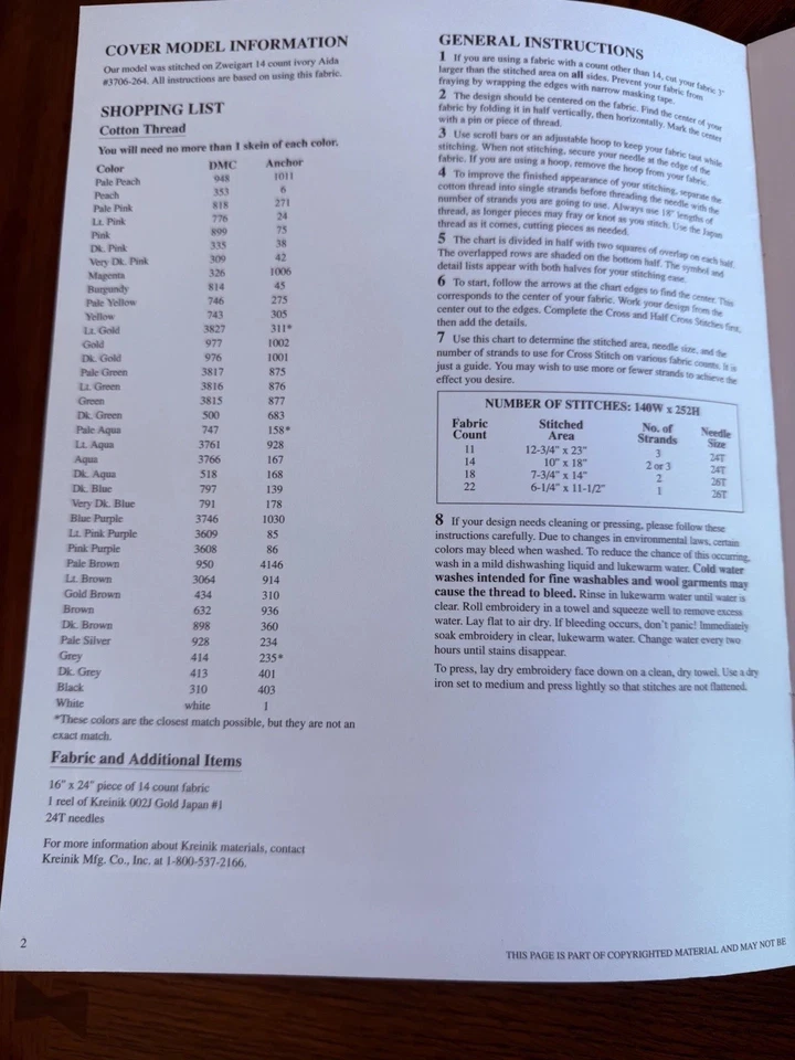 Dimensions Cross Stitch Chart Flower of the East Geisha James Himsworth Pattern - Image 3 of 3