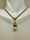 6.7 Carat Pink Kunzite Diamond Pendant Necklace Antique 14K Gold — photo 1