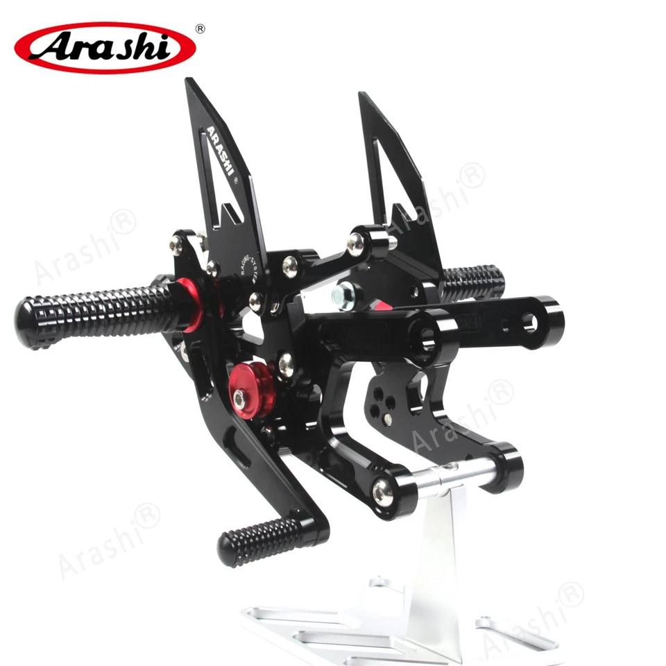 Reposapiés de carreras negro pedal para Yamaha YZF R6 2006-2016 YZF-R6 600 Foto 3 de 4