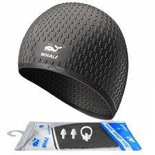 Large Swimming Cap Durable Silicone Waterproof Swimming Cap Ideal for Long Ha...