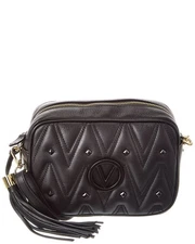 Valentino By Mario Valentino Mia Diamond Leather Crossbody Women's Black
