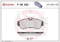 Brembo Bremsbelagsatz Scheibenbremse Prime P 56 022 FüR Nissan P11 Almera P10 2