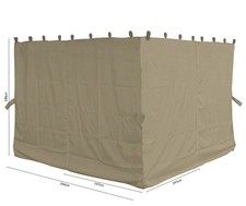 4 Seitenteile für Flachdachpergola Firenze Beige Pavillonseitenwände