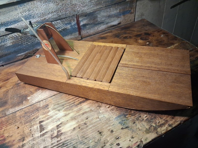 Vintage wooden R/C boat golden bee cox airboat hand made