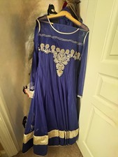 Brand New Dark Blue And Silver Anarkali Style Salwaar Suit
