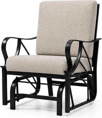 Porch Glider, Glider Rocking Chair with Removable Cushion, Heavy Duty Metal Fram