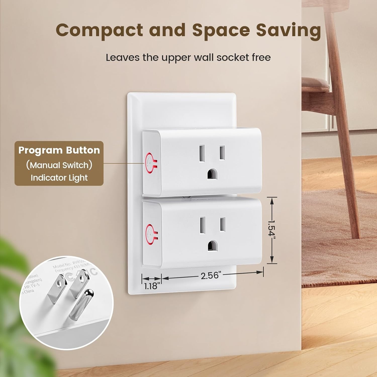 Innovative Remote Control for 5 Outlets: Wall-Mountable, 15 AMP, Energy Saving