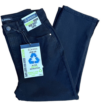 d. jeans Women's  Recycled Denim High Waist Capri  Black  Size 6