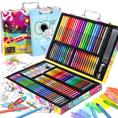Art Supplies, 180 Piece Drawing Painting Art Kit with Clipboard and Coloring ...
