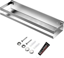 Wall Mounted Spice Rack, Stainless Steel Kitchen Organizer Shelves Hanging