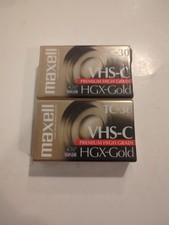 Qty 2 Maxell Camcorder Videocassette TC-30 VHS-C HGX-Gold Premium High Grade