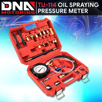 #ad 21 Pcs for Car SUV Truck Pickup Fuel Pressure Meter Test Kit Dual Scale Gauge $34.39