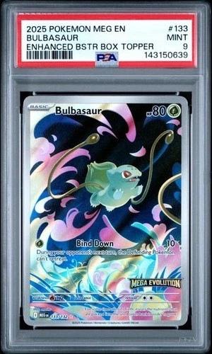 Pokemon Mega Evolutions Bulbasaur 133/132 Enhanced Topper Promo Stamped PSA 9