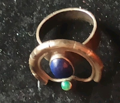 Smaragd Lapis Ring Handarbeit Silber handgefertigt bei Silberschmied Lapislazuli