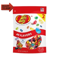 49-Assorted Jelly Bean Flavors - 2 Pound (32 Oz) Pouch Bag - Straig