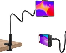 Tablet Stand Holder for Bed, Gooseneck Mount Stand Clip Flexible Long Arm Tablet