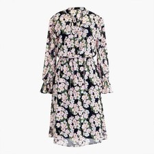 $138 J. Crew Mercantile Floral Print Ruffle Sleeves Flowy Drapey Dress size M