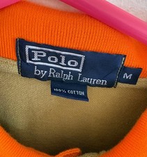 Polo by Ralph laurens mens half arm sweatshirt olive green with orange detailing