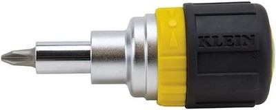 Klein Tools 32593 Multi-bit Ratcheting 6-in-1 US Sizes, Yellow/Black 