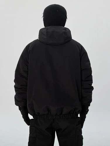 Niepce Men's Techwear Streetwear Hooded Jacket Black Windbreaker Zip Up Coat image 9
